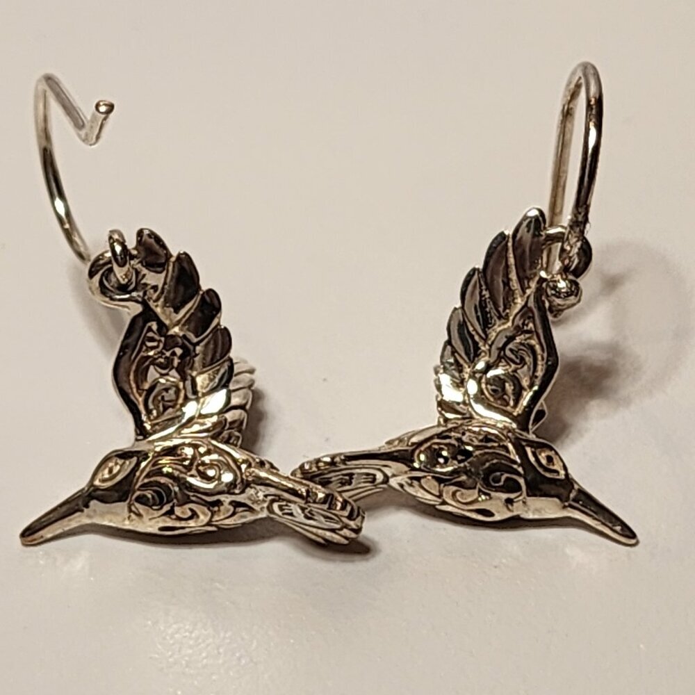 925 Hummingbird Dangle Earrings - Picture 7 of 7